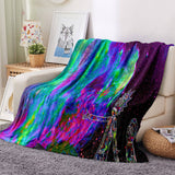 Rick and Morty Pattern Blanket Flannel Throw Room Decoration