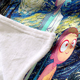 Rick and Morty Pattern Blanket Flannel Throw Room Decoration