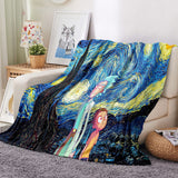 Rick and Morty Pattern Blanket Flannel Throw Room Decoration