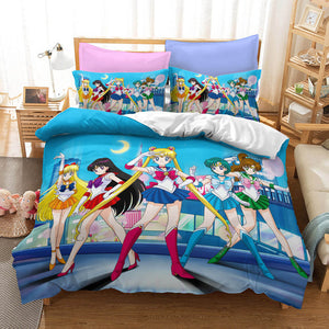 Sailor Moon Cosplay Bedding Set Duvet Cover Christmas Bed Sheets Sets - EBuycos