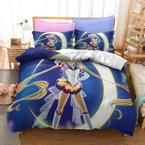 Anime Sailor Moon Bedding Set Quilt Duvet Covers Bed Sheets Sets - EBuycos