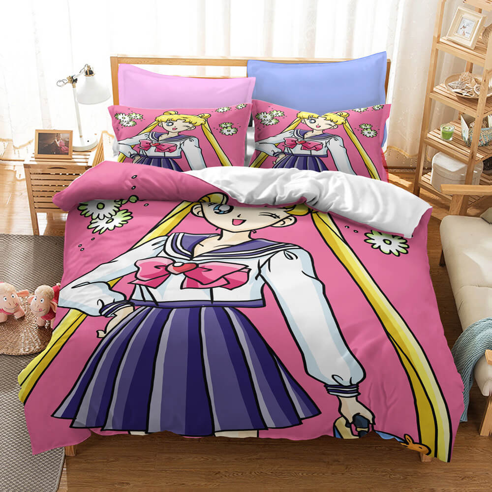 Anime Sailor Moon Bedding Set Quilt Duvet Covers Bed Sheets Sets - EBuycos