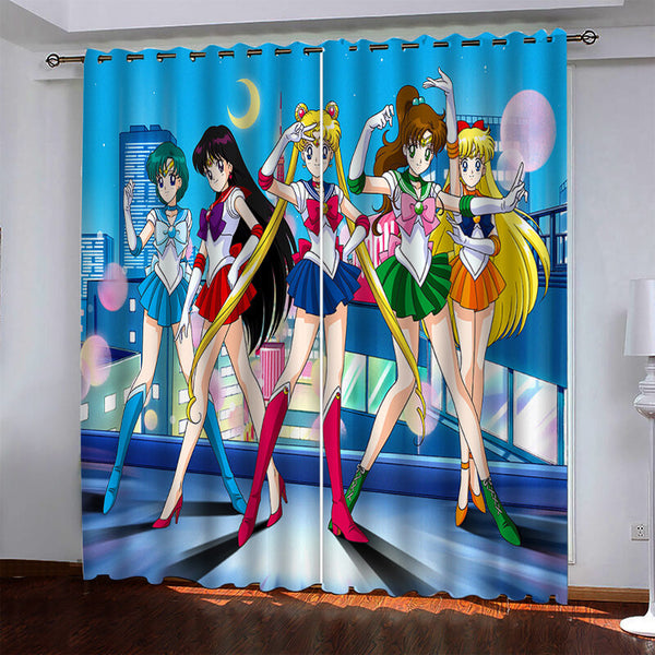 Sailor Moon Pattern Curtains Blackout Window Drapes – EBuycos