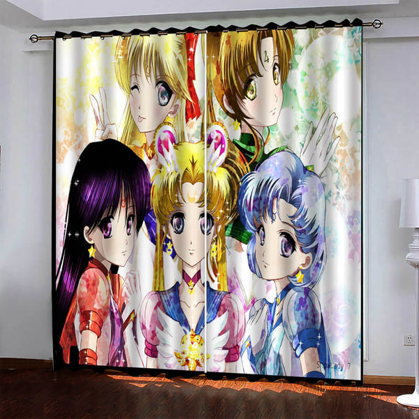 Sailor Moon Pattern Curtains Blackout Window Drapes – EBuycos