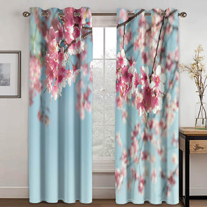 Sakura Curtains Blackout Window Treatments Drapes for Room Decoration