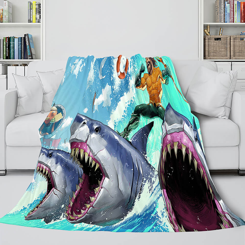 Shark Flannel Blanket Fleece Throw Blanket Wrap Nap Bedding Sets - EBuycos