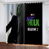 She Hulk Curtains Blackout Cosplay Window Drapes for Room Decoration