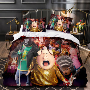 Sing 2 Bedding Set Quilt Duvet Cover Pillowcase Bedding Sets for Kids - EBuycos