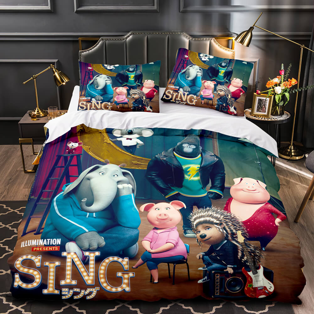 Sing 2 Bedding Set Quilt Duvet Cover Pillowcase Bedding Sets for Kids - EBuycos