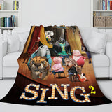 Sing 2 Blanket Flannel Fleece Throw Cosplay Blanket Room Decoration