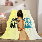 Super Star Justin Bieber Flannel Fleece Throw Blanket Comforter Set - EBuycos