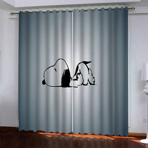 Snoopy Pattern Curtains Blackout Window Drapes