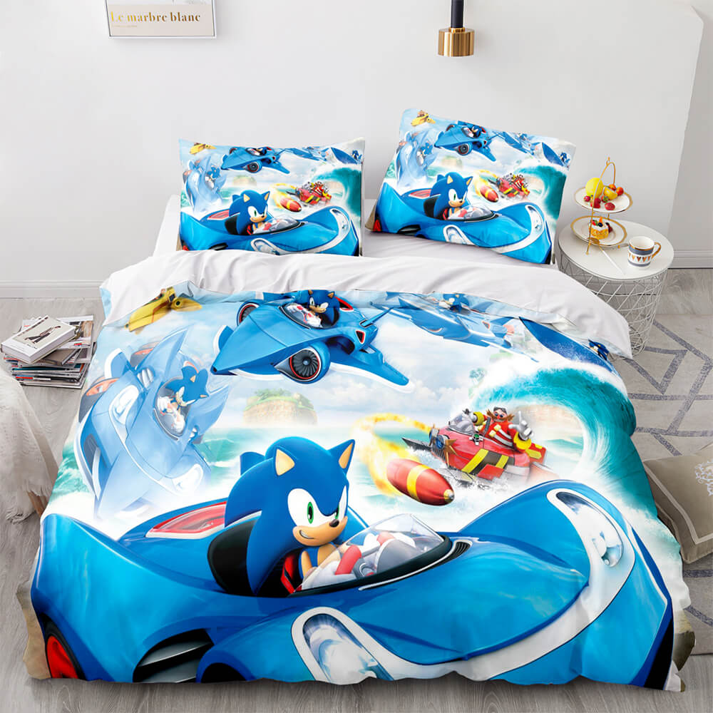 Sonic Cosplay Bedding Set Quilt Duvet Covers Christmas Bed Sheets Sets - EBuycos