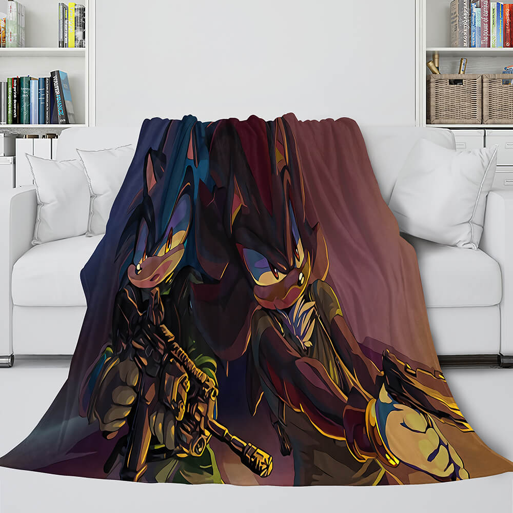 Sonic Cosplay Blanket Flannel Throw Comforter Set - EBuycos