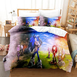 Sonic Cosplay Full Bedding Set Duvet Cover Comforter Bed Sheets - EBuycos