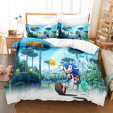 Sonic Cosplay Full Bedding Set Duvet Cover Comforter Bed Sheets - EBuycos