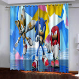 Sonic Pattern Curtains Blackout Window Drapes Room Decoration