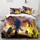 Sonic The Hedgehog Comforter Bedding Set Duvet Covers Bed Sheets - EBuycos