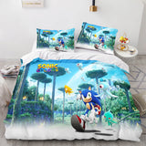 Sonic The Hedgehog Cosplay 3 Piece Bedding Set Duvet Covers Bed Sheets - EBuycos