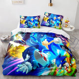 Sonic The Hedgehog Cosplay 3 Piece Bedding Set Duvet Covers Bed Sheets - EBuycos