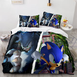 Sonic The Hedgehog Cosplay 3 Piece Bedding Set Duvet Covers Bed Sheets - EBuycos