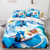 Sonic The Hedgehog Cosplay 3 Piece Bedding Set Duvet Covers Bed Sheets - EBuycos
