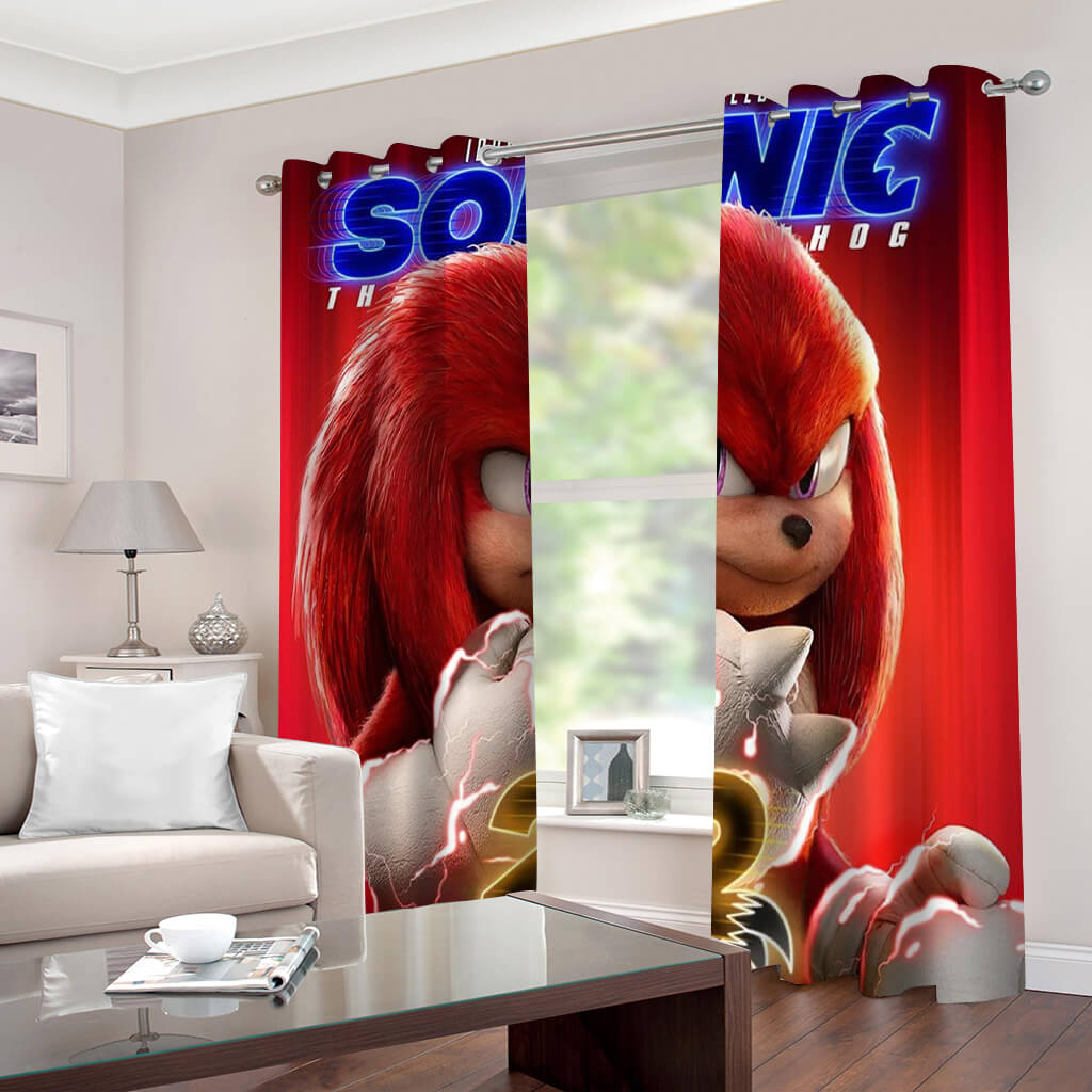 Sonic the Hedgehog 2 Curtains Blackout Window Drapes Room Decoration