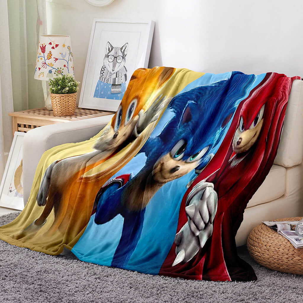 Sonic the Hedgehog 2 Flannel Fleece Blanket Throw Blanket Room Decoration