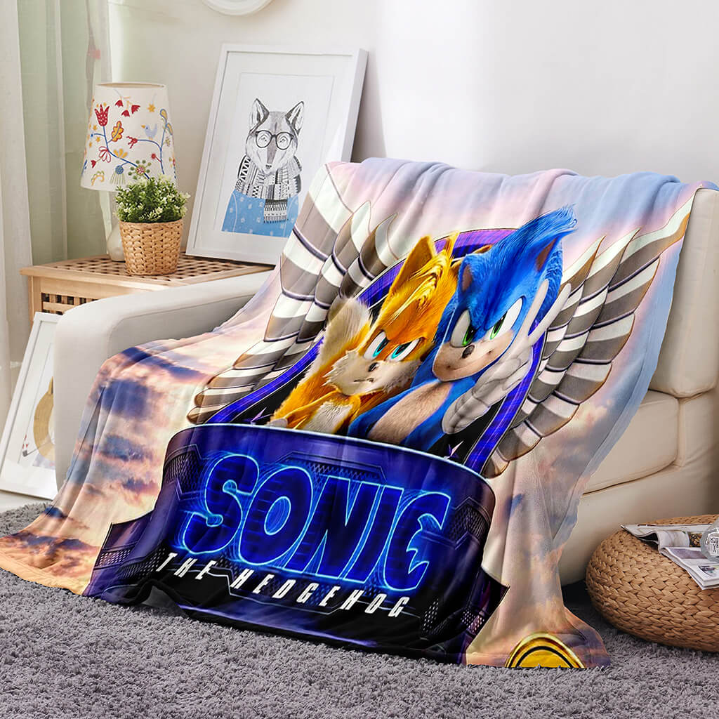 Sonic the Hedgehog 2 Flannel Fleece Blanket Throw Blanket Room Decoration