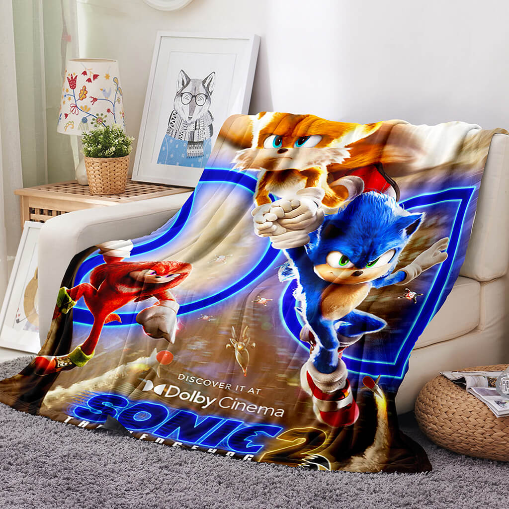 Sonic the Hedgehog 2 Flannel Fleece Blanket Throw Cosplay Blanket