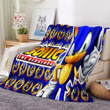 Sonic the Hedgehog Pattern Blanket Flannel Throw Room Decoration