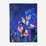 Sonic the Hedgehog Pattern Blanket Flannel Throw Room Decoration