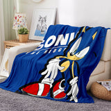 Sonic the Hedgehog Pattern Blanket Flannel Throw Room Decoration