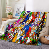 Sonic the Hedgehog Pattern Blanket Flannel Throw Room Decoration
