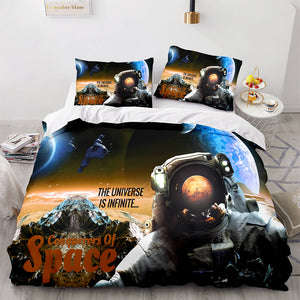 Space Astronaut Cosplay Bedding Sets Duvet Covers Comforter Bed Sheets - EBuycos