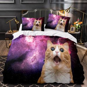 Space Cat Astronaut Cat In Space Bedding Set Duvet Covers Bedding Sets - EBuycos