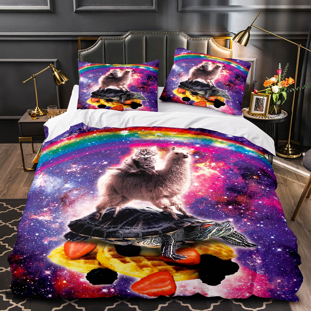 Space Cat Astronaut Cat In Space Bedding Set Duvet Covers Bedding Sets - EBuycos