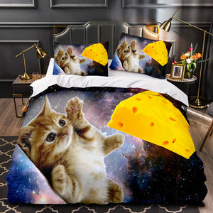 Space Cat Astronaut Cats In Space Bedding Set Duvet Cover Bedding Sets - EBuycos