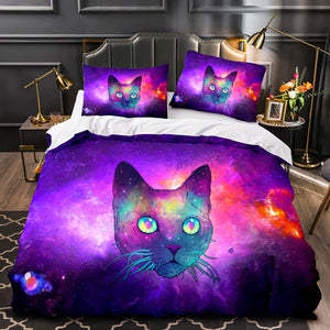 Space Cat Astronaut Cats In Space Bedding Set Duvet Cover Bedding Sets - EBuycos