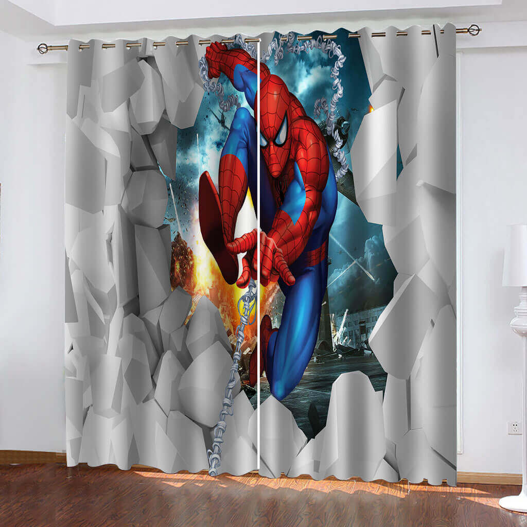 Spider-Man Curtains Cosplay Blackout Window Drapes Boys Room Decoration - EBuycos
