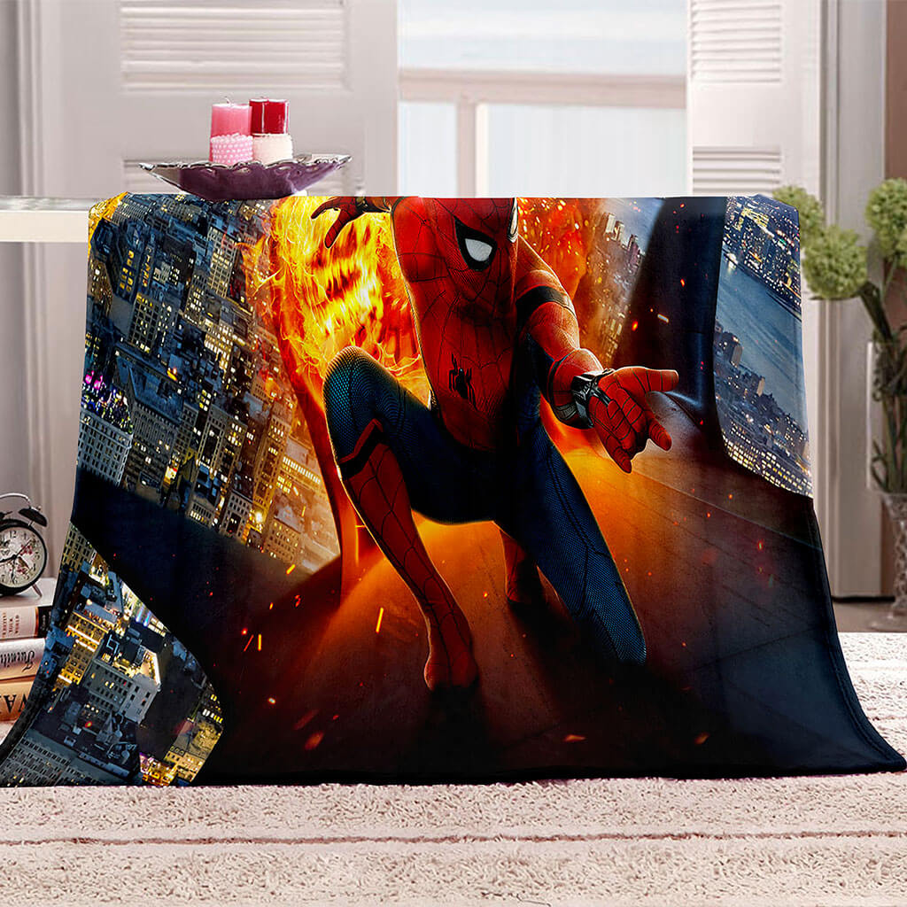 Spider-Man Pattern Blanket Flannel Throw Room Decoration