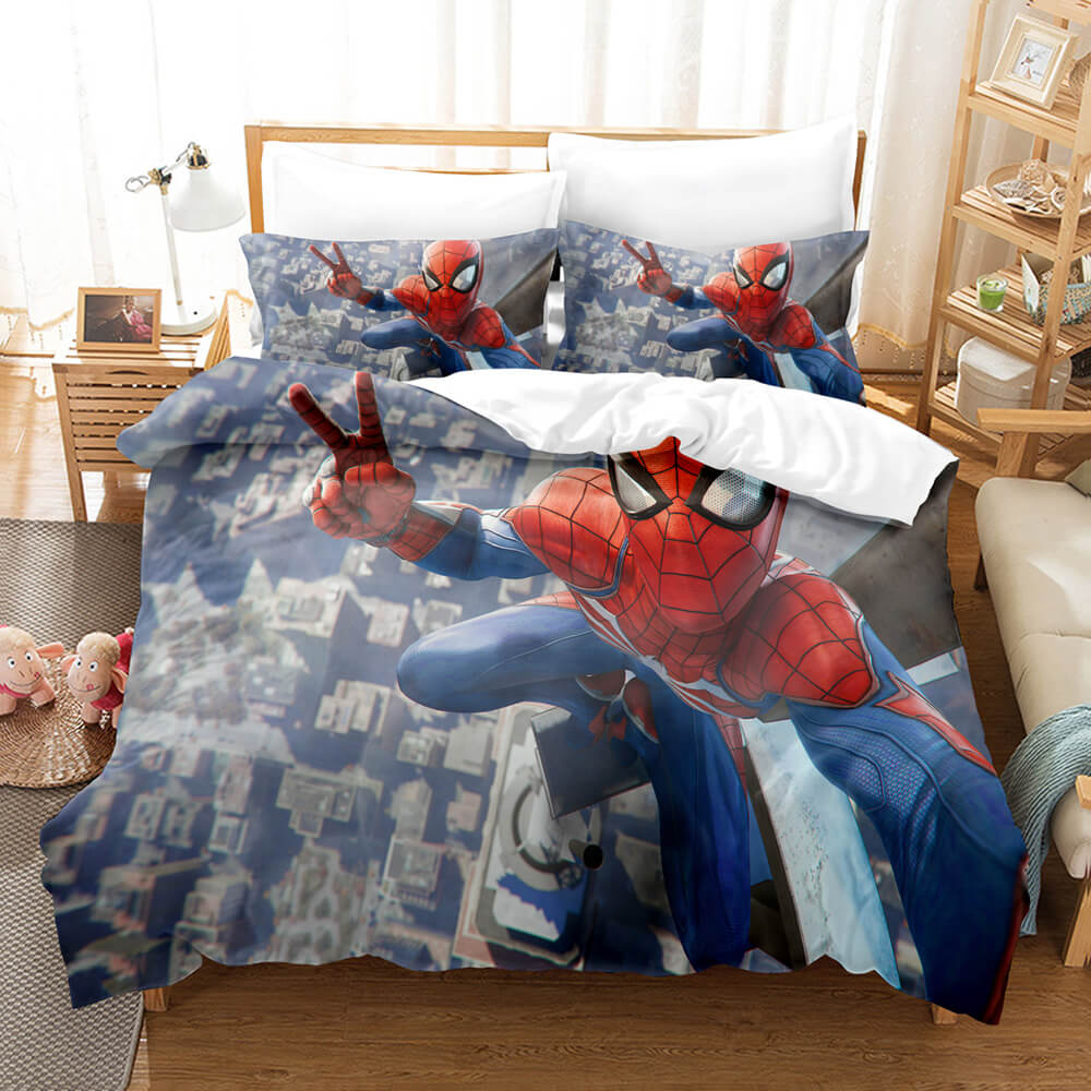 Spider-Man Cosplay Full Bedding Set Duvet Cover Comforter Bed Sheets - EBuycos