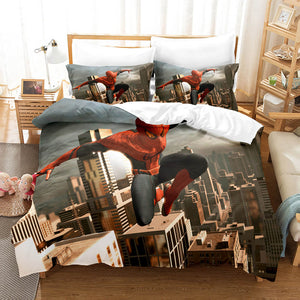 Spider-Man Cosplay Full Bedding Set Duvet Cover Comforter Bed Sheets - EBuycos