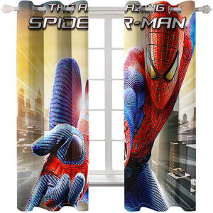 Spider Man Curtains Cosplay Blackout Window Treatments Drapes Room Decor