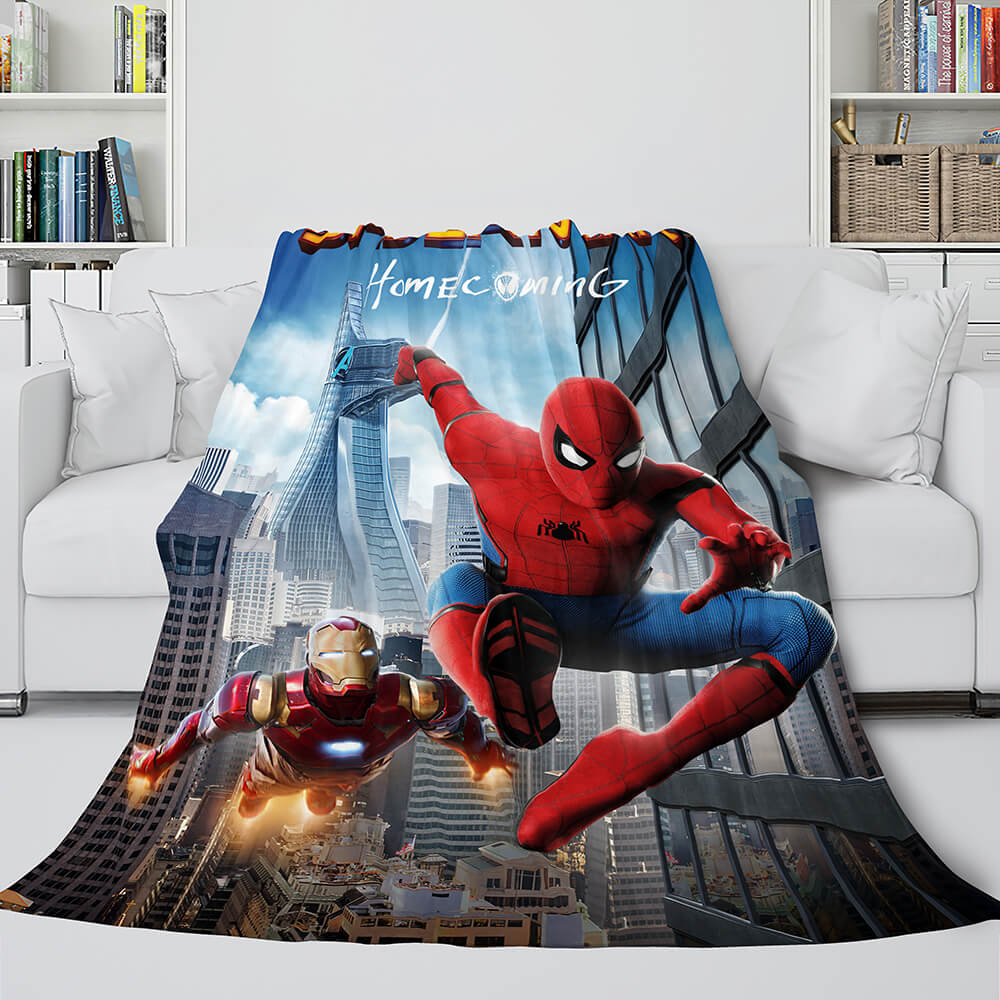 Spiderman Cosplay Blanket Flannel Fleece Blanket Throw Wrap Nap Quilt - EBuycos