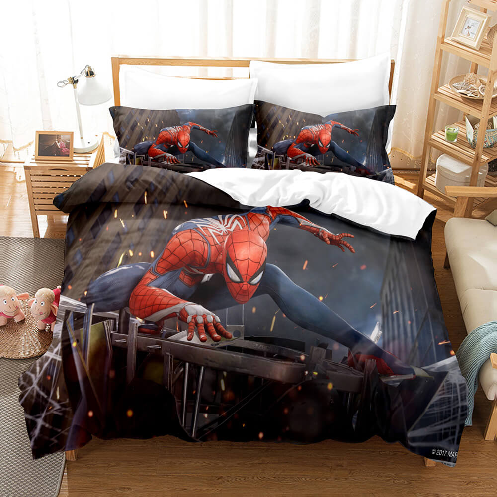 Spiderman Cosplay Full Bedding Set Duvet Cover Comforter Bed Sheets - EBuycos