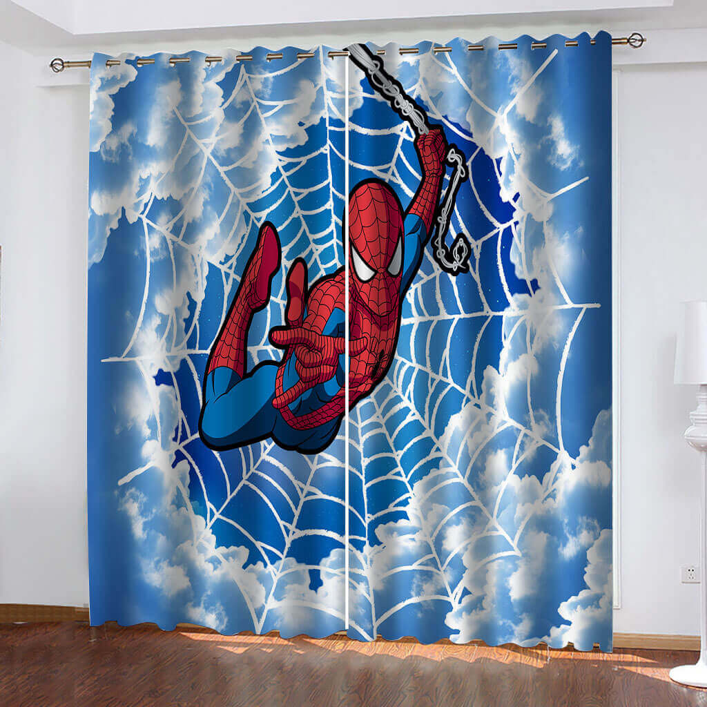 Spiderman Curtains Cosplay Blackout Window Drapes for Room Decoration - EBuycos
