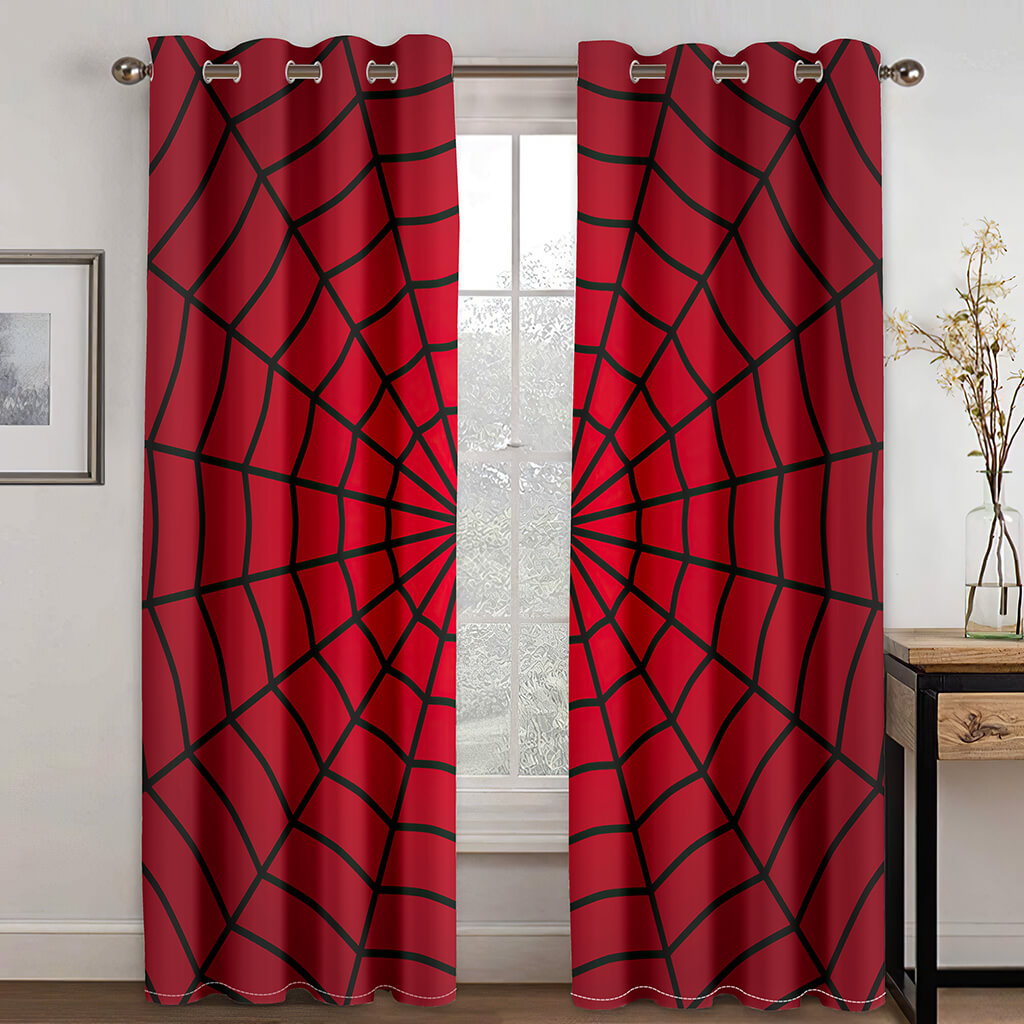 Spiderman Curtains Cosplay Blackout Window Treatments Drapes for Room Decor