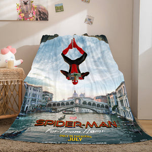 Spiderman Flannel Fleece Throw Cosplay Blanket Halloween Comforter Set - EBuycos