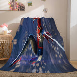 Spiderman Flannel Fleece Throw Cosplay Blanket Shawl Wrap Nap Quilt - EBuycos